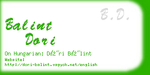 balint dori business card